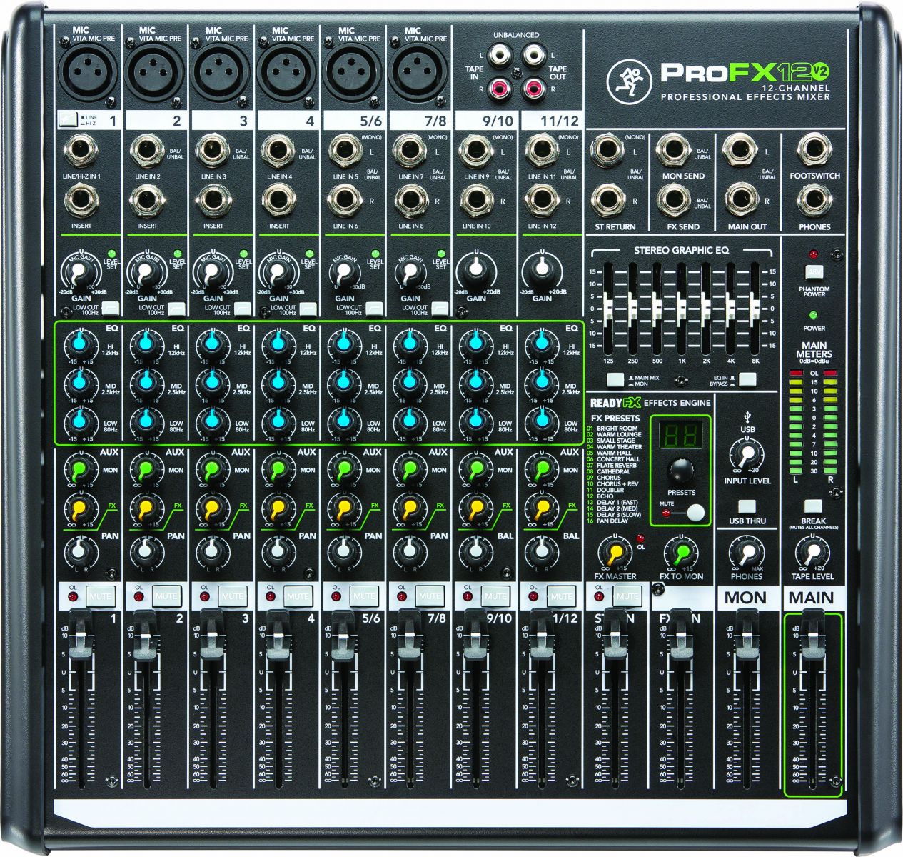 Mackie ProFX12v2 12 channel analog mixer gain staging