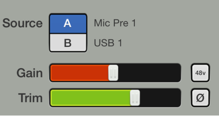 Mackie DL digital mixers Master Fader difference between gain and trim controls