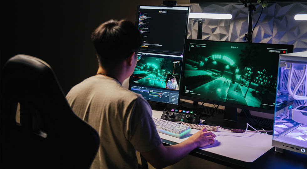 Photo of a pereson playing video games